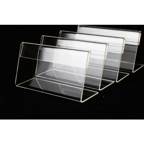 20 Pieces 7x4cm Acrylic Stands Clear Plactic Label Holder Durable Reusable Sign Holders for Shoe Shop Clothes Shops 85DD