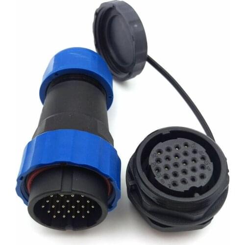 Sd28 ip68 24pin industrial wire connector plug socket, power connector