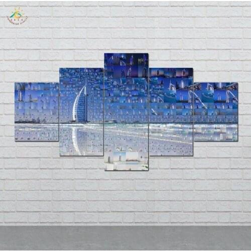 Travel dubai Sailing Ship Wall Art HD Prints Canvas Art Painting Modular Picture And Poster Canvas Painting Home decor 5 Pieces