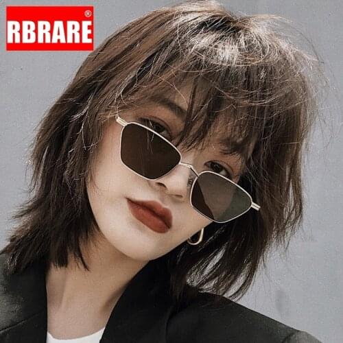 RBRARE Small Retro Rectangle Sunglasses Women/Men Vintage Luxury Brand Designer Sun Glasses Women Cateye Lentes De Sol Mujer