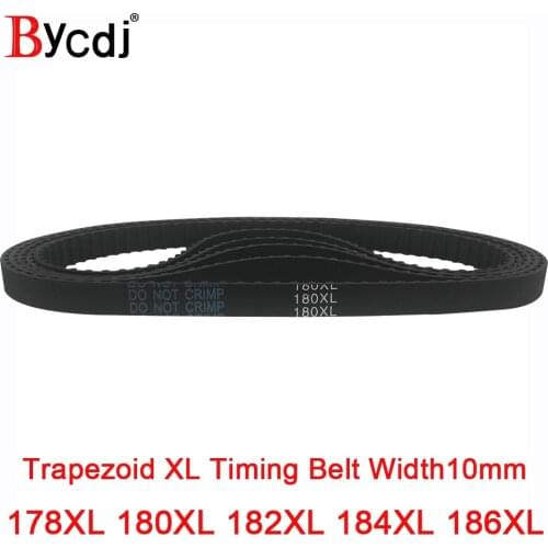 XL Timing Belt 178XL/180XL/182XL/184XL/186XL Rubber Timing Pulley Belt 10mmWidth Closed LoopToothed Transmisson Belt pitch5.08mm