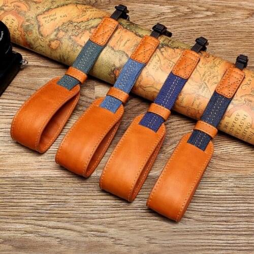 Roadfisher Jean Leather Camera Wrist Belt Strap For Canon Nikon Sony A6000 A5100 5T 5000 RX100 5T 5R GM1 NX2000 Pentax Fuji DSLR