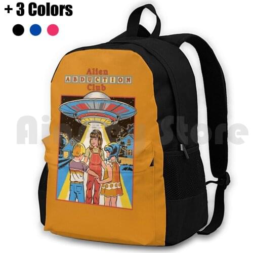Abduction Club Outdoor Hiking Backpack Waterproof Camping Travel Humor Ufo Sci Fi Science Fiction 80S Vintage Retro Books 70S