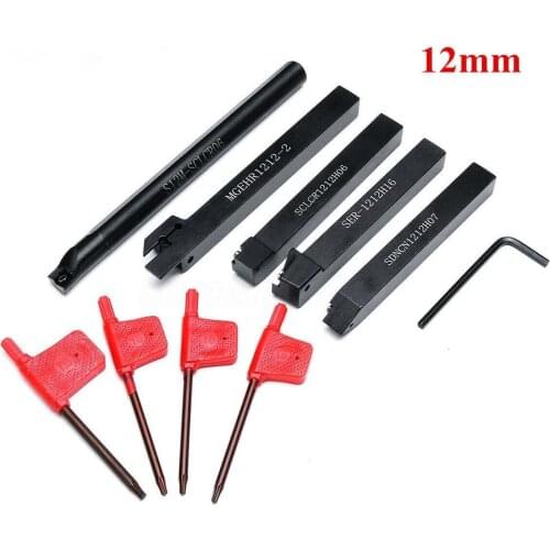 S12M-SCLCR06+SCLCR1212H06+SDNCN1212H07+SER1212H16+MGEHR1212-2 turning tools holder 5pcs lathe tool