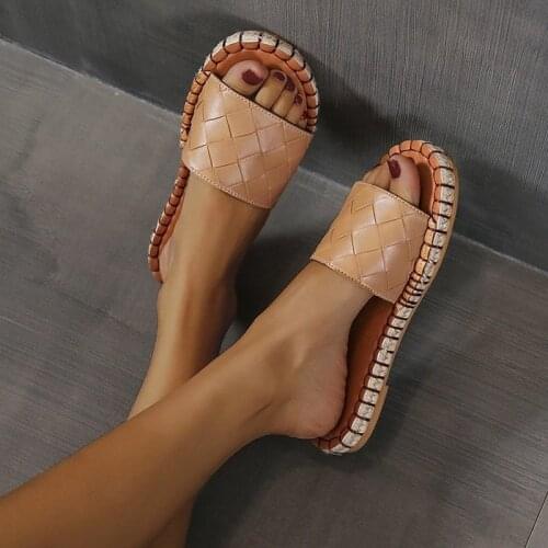 Womens Sandals Color Matching Fashion Striped Casual Flat Sandals New Fashion Comfortable Beach Casual Slippers Women MAZIAO