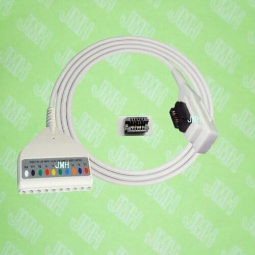 Compatible with GE SEER MC ECG Machine the 41959-010,DIN 10-lead holter trunk cable,IEC or AHA