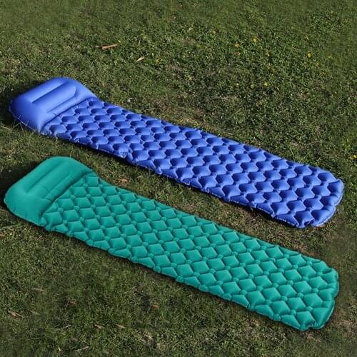 Camping Sleeping Pad Inflatable Air Mattresses Outdoor Mat Furniture Bed Ultralight Waterproof Cushion Pillow Hiking Trekking