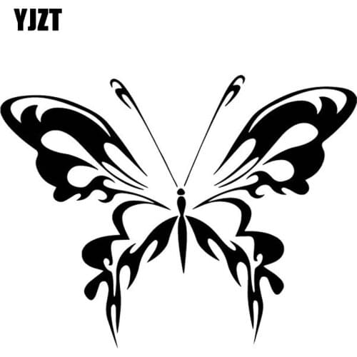 YJZT 17.3CM*13.3CM Butterfly Creative Fashion Car Sticekrs Vinyl Decal Body Of Car Decorate Black/Silver C4-2114