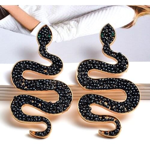 Boho Pendant Earrings For Women Brand Snake Handmade Beaded Statement Dangle Earrings Female Jewelry Wholesale