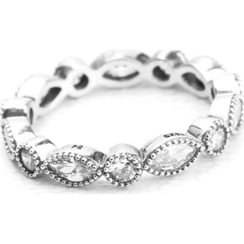 925 Sterling Silver Women Ring with Clear Cubic Zircon Love Forever Finger Ring For Ladies Fashion Jewelry