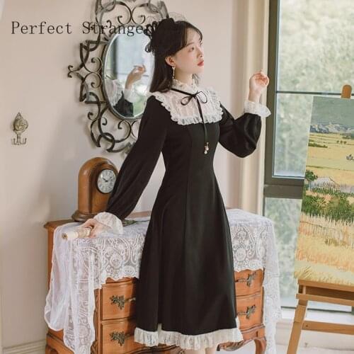 2021 Autumn New Arrival High Quality Retro Long Sleeve Half High Collar Collect Waist Women Long Dress
