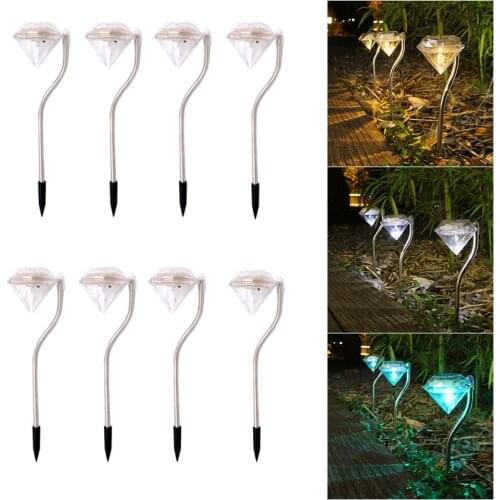 Solar Lights 1-4Pcs Led Diamond Solar Led Light Outdoor Waterproof Solar Lamp Energy Garden Decoration Outdoor Street Lantern