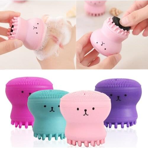 1Pc Silicone Small Octopus Washing Face Brush Cleaning cleanser deep pore cleansing exfoliating skin care Tool Instrument TSLM2