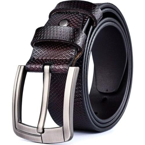 2021 new leather mens pin buckle 110-125cm leather trend casual retro handmade light body belt