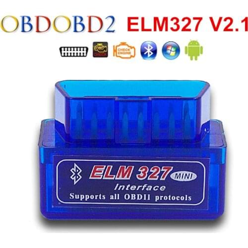 2021 Mini ELM327 ELM 327 Bluetooth V2.1 OBD2 OBDII Diagnostic Tool For Android Torque Car Code Scanner Multi-Languages Free Ship