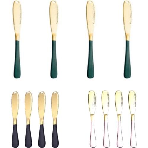 Butter Knife with Hole Cheese Dessert Jam Knife Cutlery Tool Bread Knife Tableware String Cheese Sticks 4Pcs