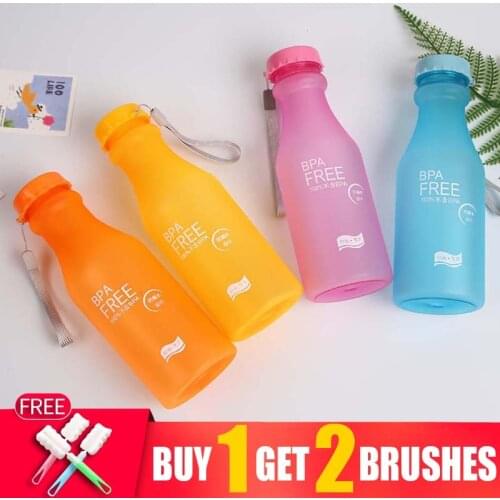 550ml BPA Free Cute Water Bottle For Girls Bicycle Sport Unbreakable Plastic Shaker Bottles Creative Leak-proof Gourd Drinkware