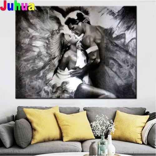 5d diy diamond painting full drill square round Black White Couple diamond embroidery Diamond Mosaic cross stitch Lover Gift