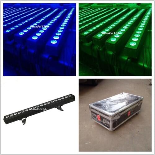6pcs+Flightcase) Ip20 DJ led flood light led rgbw stage wall wash light led washer bar rgbw 18*10w