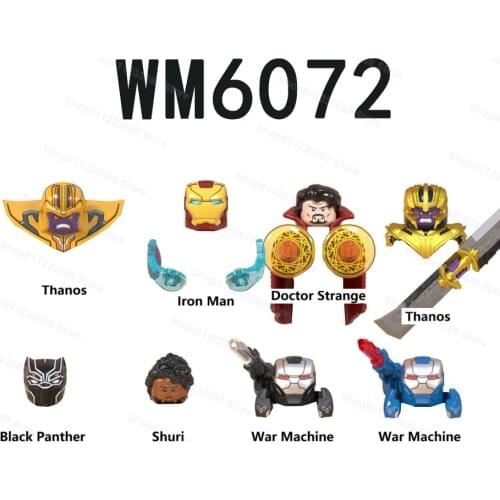 8pcs/set Thanos Shuri Iron Man series Assemble Building Blocks Bricks Superhero Model Figures Toys Children Gifts WM6072