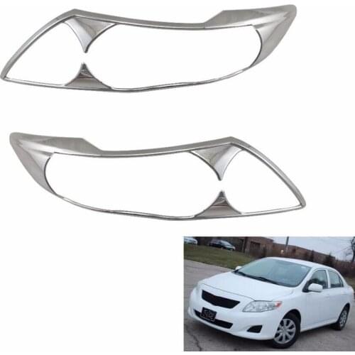 ABS Chrome Car HEAD LAMP COVER for Ninth-generation for Toyota Corolla 2008 E140 headlights headlights decorative frame sequins