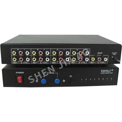 Audio and video switcher with remote control 8 in 1 out AV switch TL801 185V-250V/ 50Hz