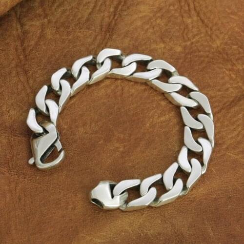 925 Sterling Silver Lobster Clasp Bracelet Charms Fashion Link Chain TA235