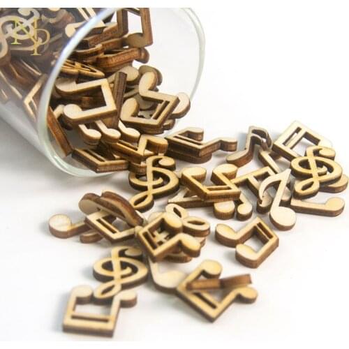 Nicro 100 pcs Laser Cut Wood Music Note Embellishment Christmas Wooden Shape Craft Wedding Decor Party DIY Decoration #Oth115