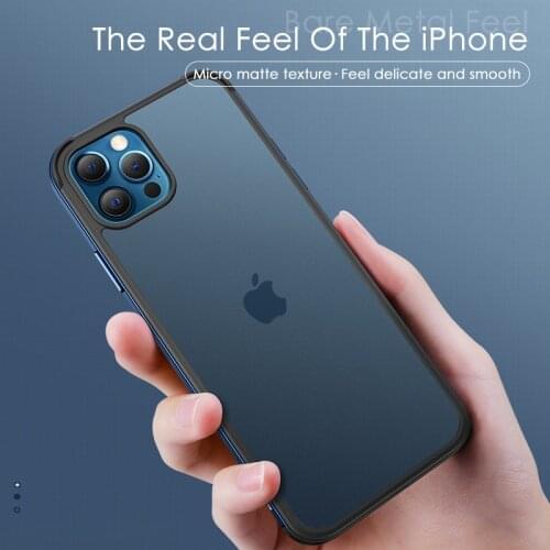 New Aluminum Alloy Frame Anti-Fall Case For iPhone 12 11 Pro Max Nano Matte Translucent Shell For iPhone 7 8 Plus XR XS Max Case