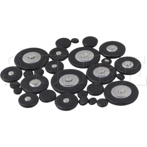 Black Professional Soprano Saxophone Leather Pads 28PCS