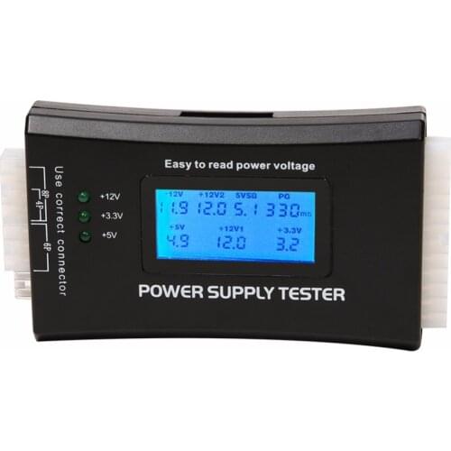 Check Quick Digital LCD Power Bank Supply Tester Computer 20/24 Pin Power Supply Tester Support 4/8/24/ATX 20 Pin Interface HOT