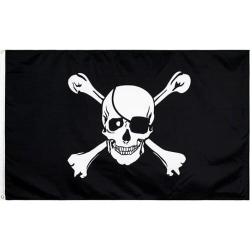 Xiangying 90x150cm polyester jolly roger Skull Cross bones Pirates Flag