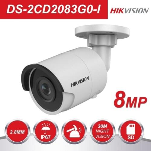 8MP POE H.265/H.264 hikvision English Network HD IP camera 2DS-2CD2083G0-I Day and Night Waterproof IR SD Card Slot 2.8mm