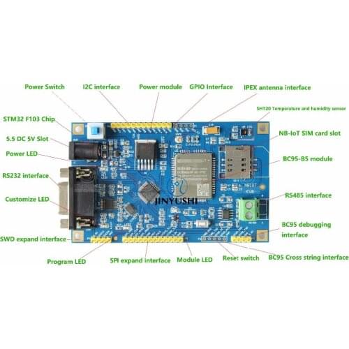 JINYUSHI DIY For BC95 BC95-B5 850MHZ NB-IoT Development Board Evalution Board STM32F103C8T6 MCU technology support SHT20 Sensor