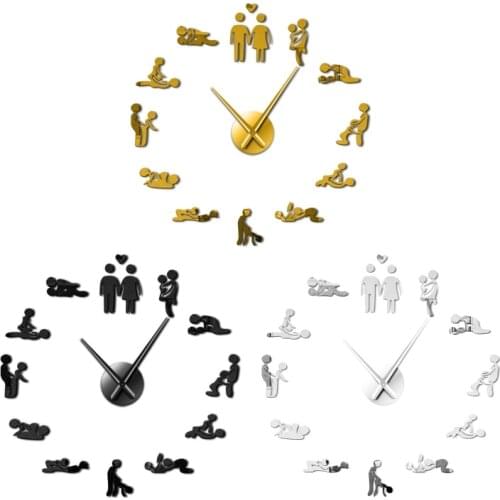 Creative Adult Sex Pattern Wall Clock Simple Design Table Watch for Home Bedroom Livingroom Dormitory Desktop Decoration