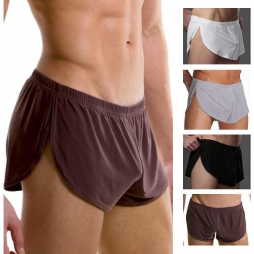 2017 New Men Underwear Sexy Gay Boxers shorts Man Comfortable Thin Ice Silk U Convex Pouch Low Waist Panties Ceacua calzoncillos