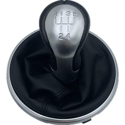 New PU Leather 5 Speed MT Gear Shift Knob For Skoda Fabia MK2 Roomster Gaiter Boot MT Gear Shifter Lever Stick Head Ball