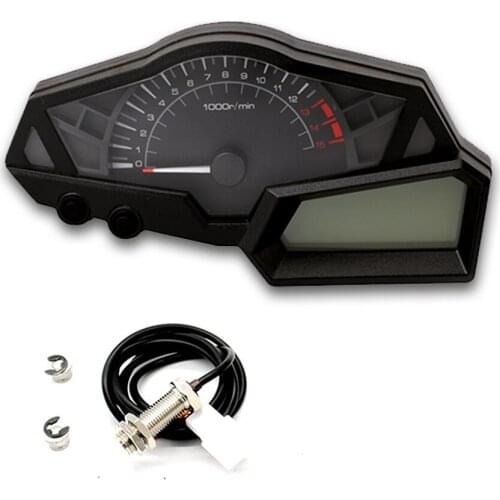 Universal New LED Backlight Motorcycle Speedometer Odometer Tachometer Kmh Clock With Motorcycle Speedometer Sensor 15000RPH