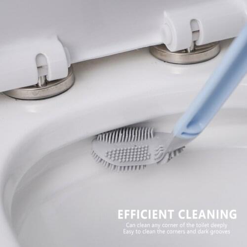 Toilet Brush Rubber Head Cleaning Standing Brush Silicone Long Handle Wall Hanging Brushes for Toilet Floor Cleaning Bathroom