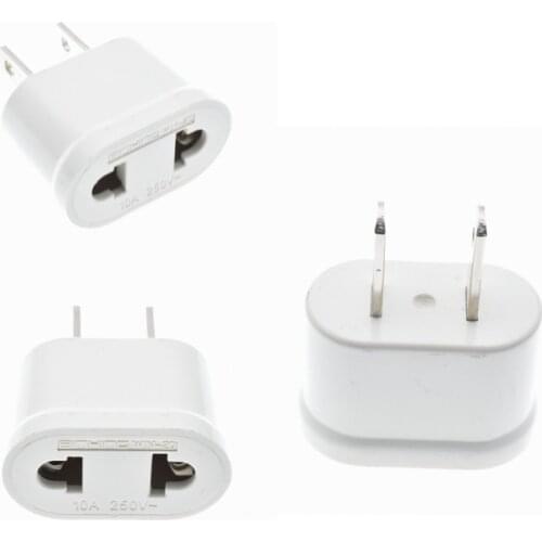 50PCS PCS Plug adaptor EU to US Travel Adapter Power Converter Wall Plug
