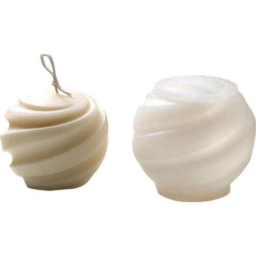 Silicone Candle Mold DIY Spiral Ball Shape Wax Soap Making Mold Dried Flower Resin Decorative Craft Epoxy Resin Concrete Molds