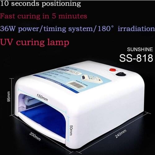Sunshine SS-818 Mobile Phone Repair UV Glue Curing Lamp LED UV Four-Tube Shadowless Glue 36W Green Oil Curing UV Lamp
