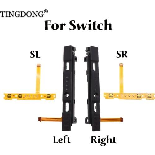 TINGDONG Replacement LR Slide Left Right Slider Rail With SL SR Flex Cable For Nintend Switch NS Joy-Con JoyCon Controller