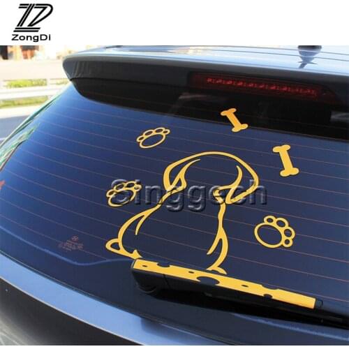 ZD Universal Car Styling Window Wiper Dog Sticker For VW polo passat b5 b6 Mazda 3 6 cx-5 Toyota corolla Ford focus 2 accessorie