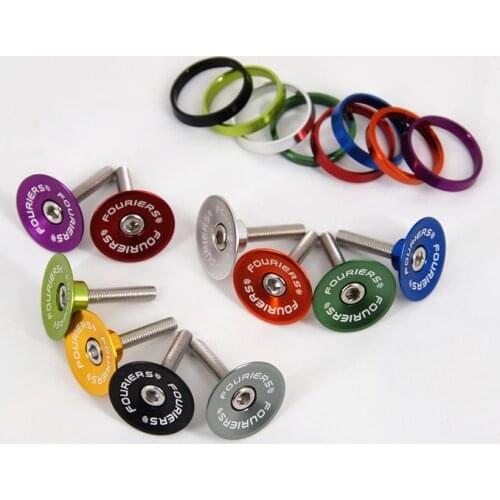 FOURIERS Bike Headset TC-DX002 MTB Mountain Bike Top Cap For 28.6mm Fork 1 1/8" Steerer Tube Cover Stem Spacer Alluminum ALLOY