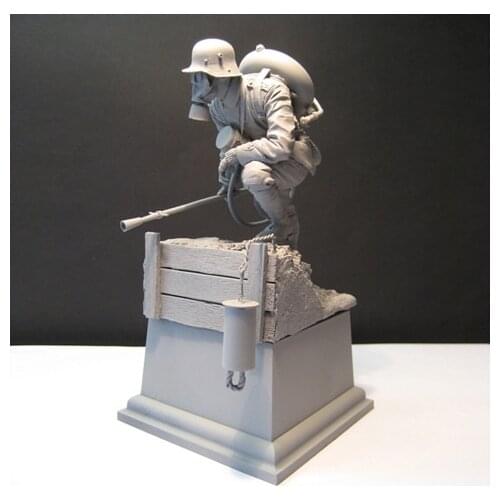 1/16 Flamflower w/M1917 (Wex), Resin Figure Rank-and-file soldiers GK WWII, Military war theme, Uncoated No colour