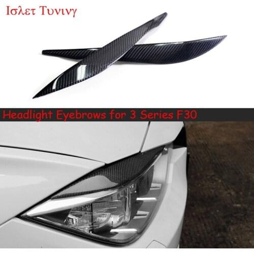 1pair Carbon Fiber Headlight Eyebrows for BMW 3 Series F30 F31 F35 Eyelids Trim Sticker Real Carbon Styling 2012