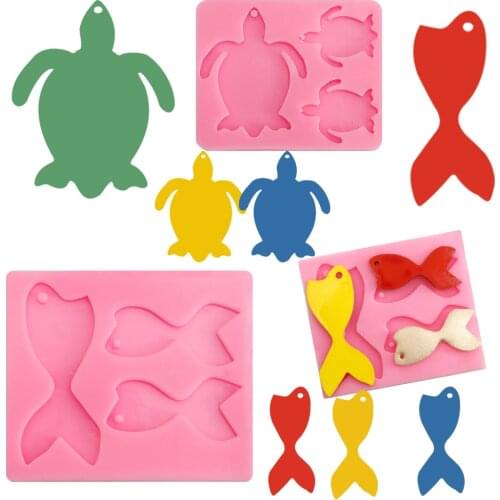 1PCS tortoise, marine life, 3D gum resin mold, chocolate cake baking kitchen mold decoration mold