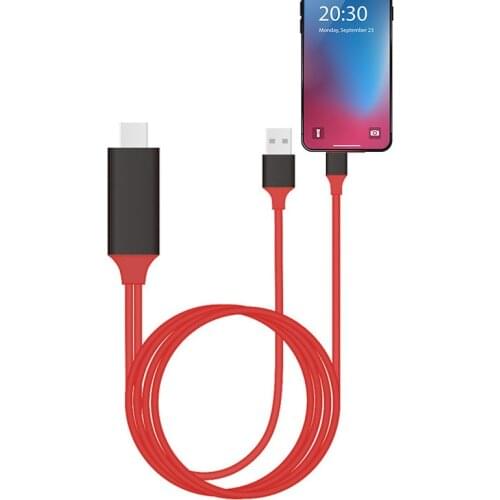 1080P HDTV Cable TV Digital AV Adapter for iPhone to HDMI-Compatible Cables for iphone 12 11 pro max 8plus ipad Mini Air Pro