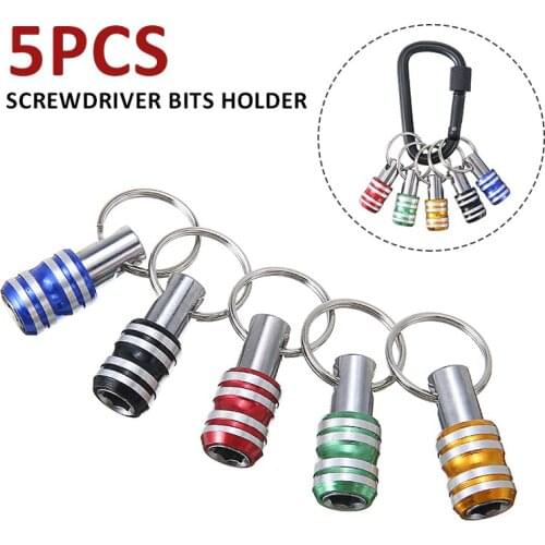 5pcs Electric Drill Bit Holder Quick Release Screwdriver Bit Holder 1/4" Hex Shank Power Tool Drill Bits Screw Adapter Tools